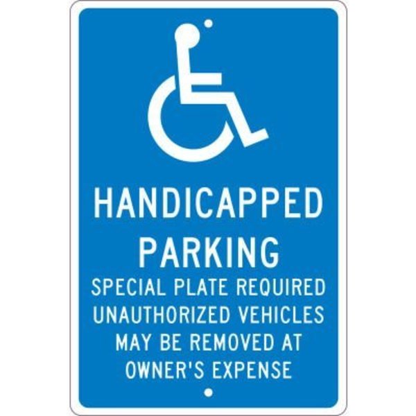National Marker Co NMC Traffic Sign, Reserved Parking Massachusetts, 18in X 12in, Blue TMS322H